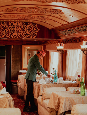 Guest welcome in palace on wheels train